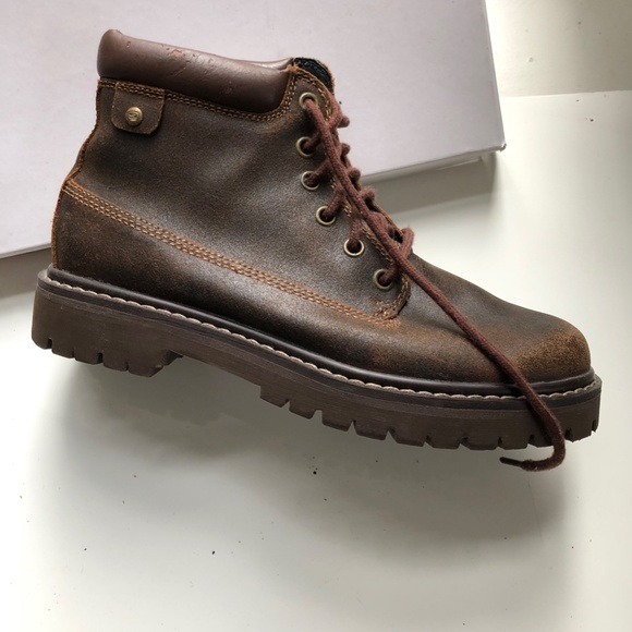 Skechers Authentics Big Bolt Leather Boots, Brown, 7.5 - Picture 2 of 11